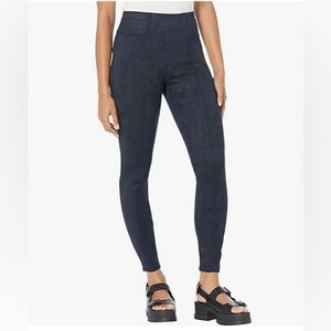 SPANX faux suede navy leggings